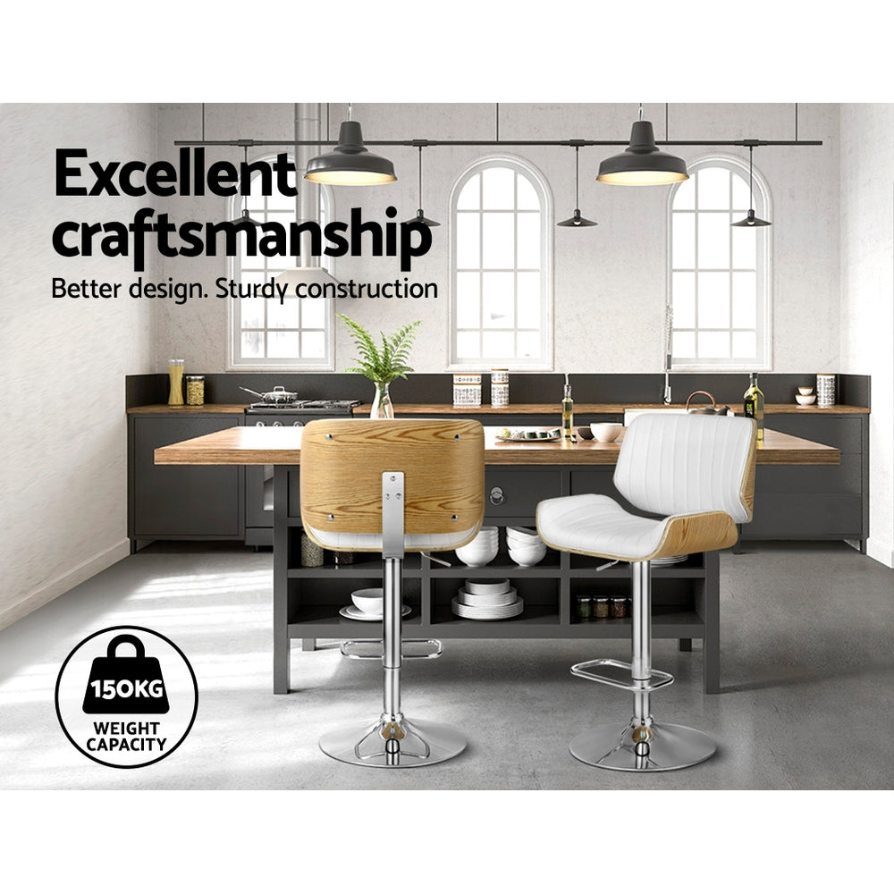 Artiss Bar Stools Kitchen Stool Chairs Metal Barstool Dining Chair Swivel White Artiss