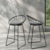 Artiss 2x Nordic Bar Stools Metallic Bar Stool Kitchen Fabric Grey Black