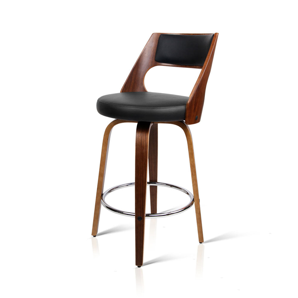Artiss Set of 2 Wooden Bar Stools - Black freeshipping - Awezingly
