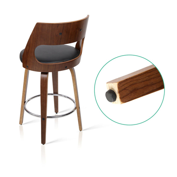 Artiss Set of 2 Wooden Bar Stools - Black freeshipping - Awezingly