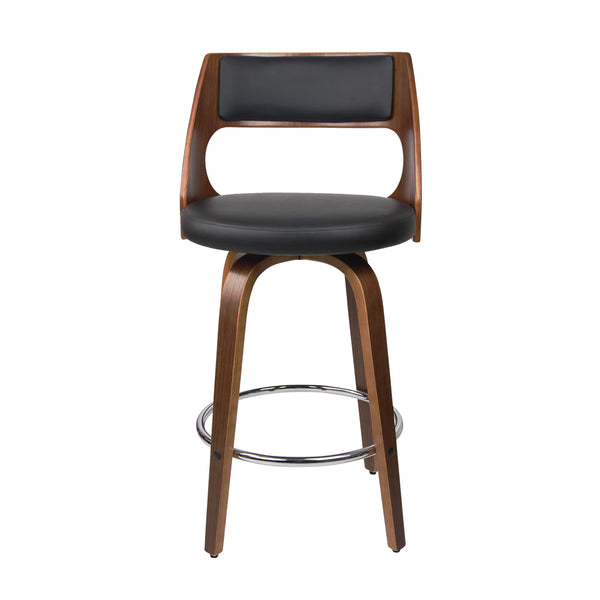 Artiss Set of 4 Wooden Bar Stools PU Leather - Black and Wood freeshipping - Awezingly