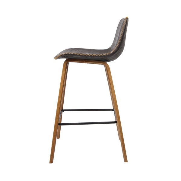 Artiss Set of 2 PU Leather Bar Stools - Walnut Artiss