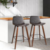Artiss Set of 2 PU Leather Bar Stools - Walnut