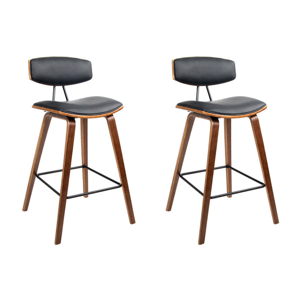 Artiss Set of 2 Wooden Bar Stool - Black Artiss
