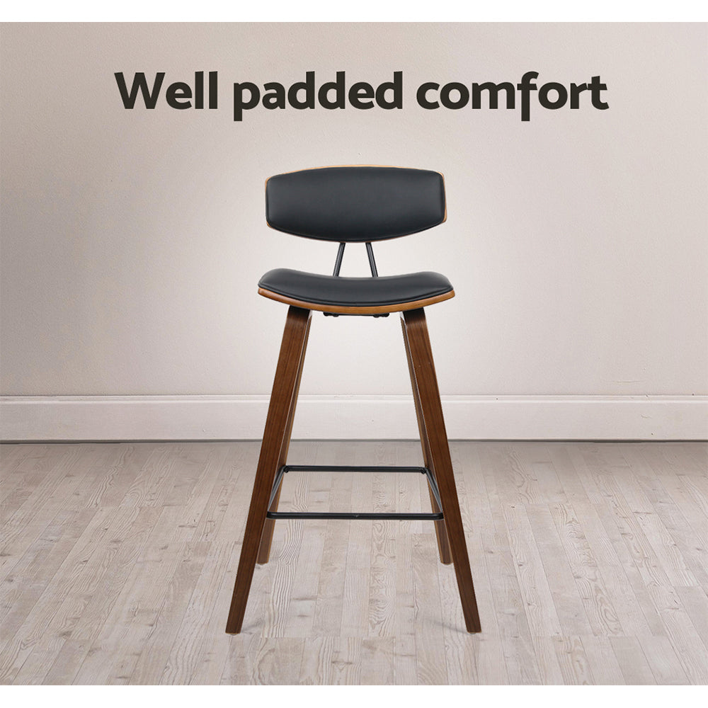 Artiss Set of 2 Wooden Bar Stool - Black Artiss