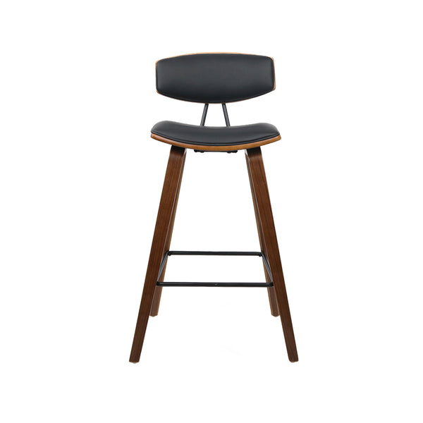Artiss Set of 4 PU Leather Circular Footrest Bar Stools - Black freeshipping - Awezingly