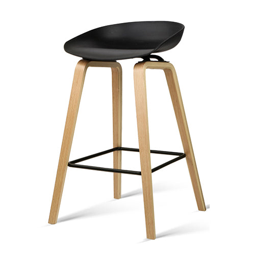 Artiss Set of 2 Wooden Backless Bar Stools - Black freeshipping - Awezingly
