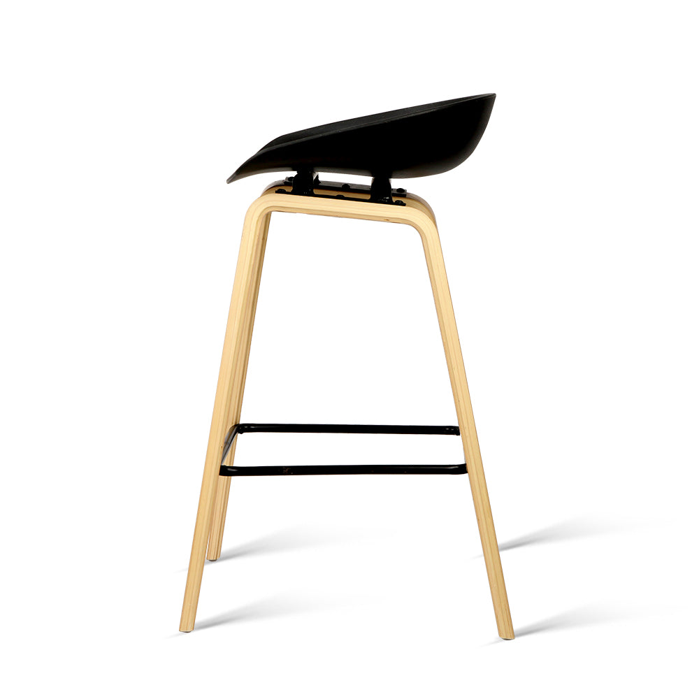 Artiss Set of 2 Wooden Backless Bar Stools - Black freeshipping - Awezingly