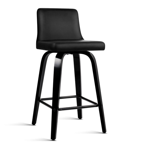 Artiss Set of 2 Wooden Bar Stool - Black freeshipping - Awezingly