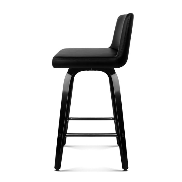 Artiss Set of 2 Wooden Bar Stool - Black freeshipping - Awezingly