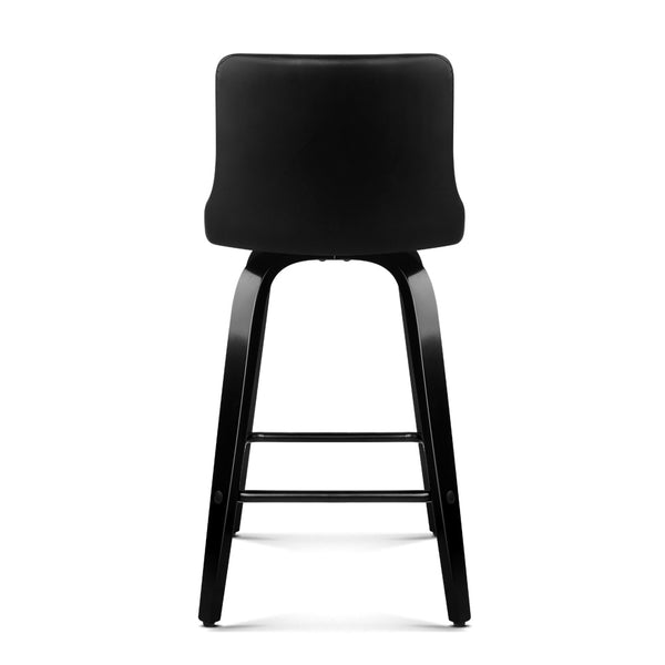 Artiss Set of 2 Wooden Bar Stool - Black freeshipping - Awezingly