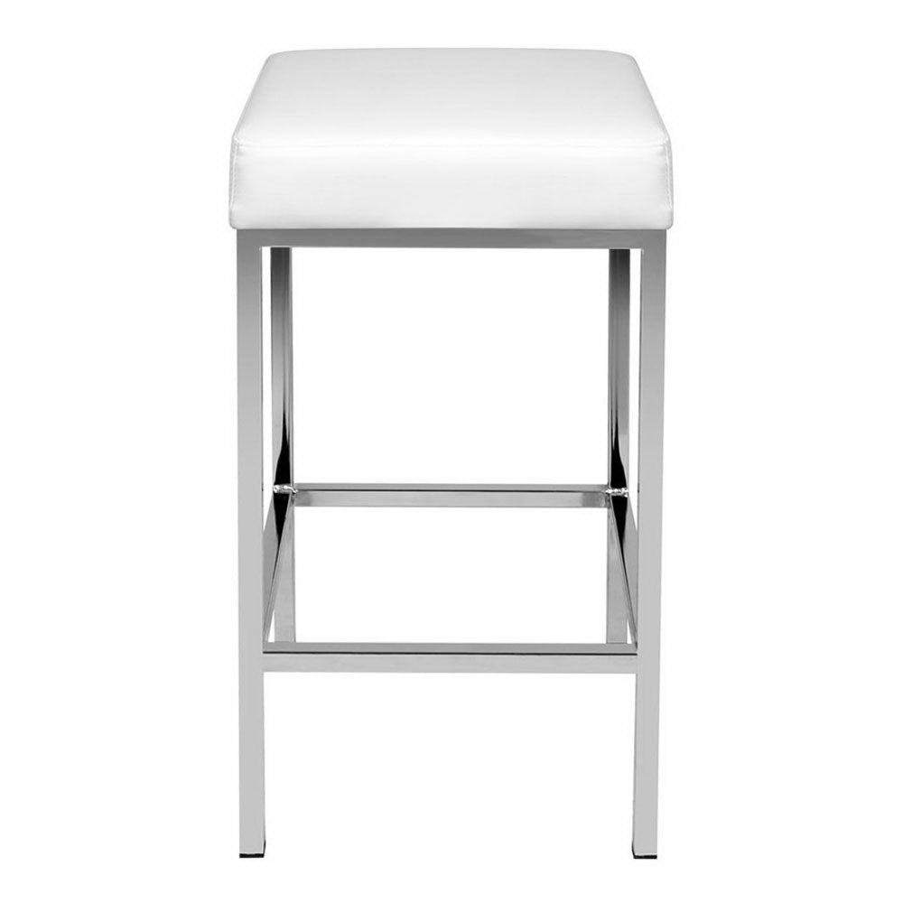 Artiss Set of 2 PU Leather Backless Bar Stools - White freeshipping - Awezingly