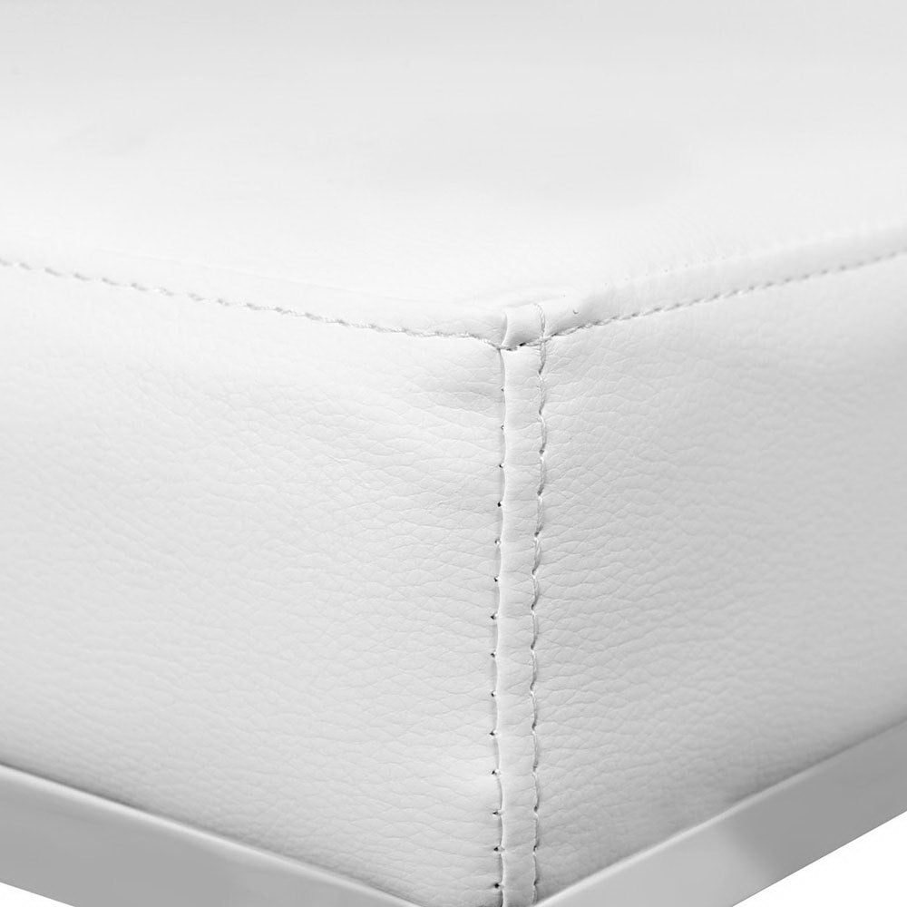 Artiss Set of 2 PU Leather Backless Bar Stools - White freeshipping - Awezingly