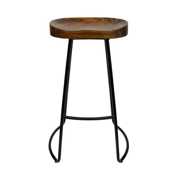 Artiss Set of 2 Wooden Backless Bar Stools - Black Artiss