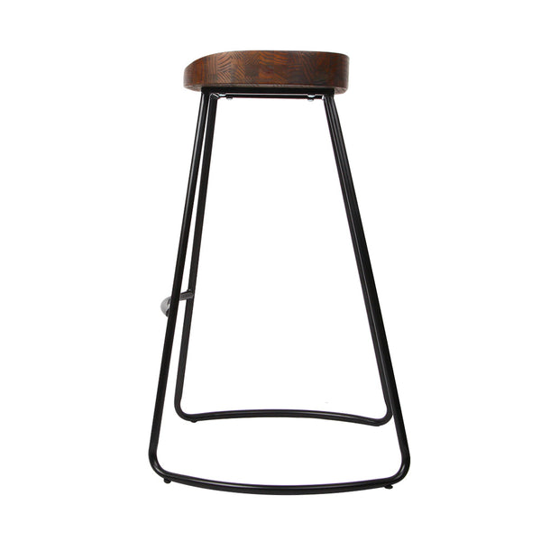 Artiss Set of 2 Wooden Backless Bar Stools - Black Artiss
