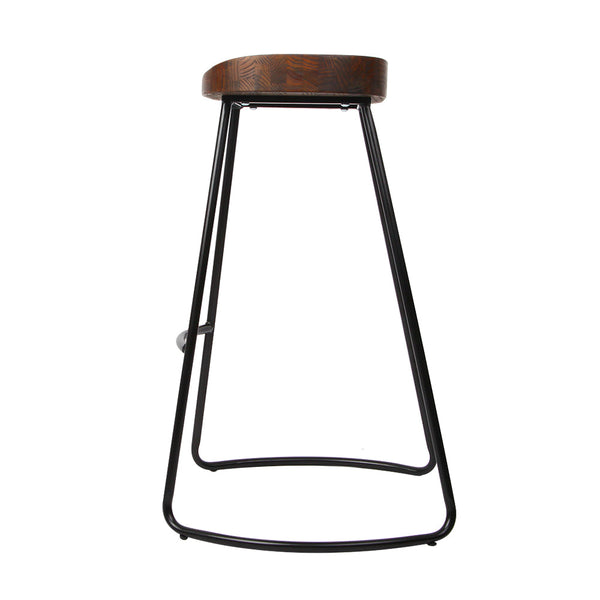 Artiss Set of 2 Wooden Backless Bar Stools - Black Artiss
