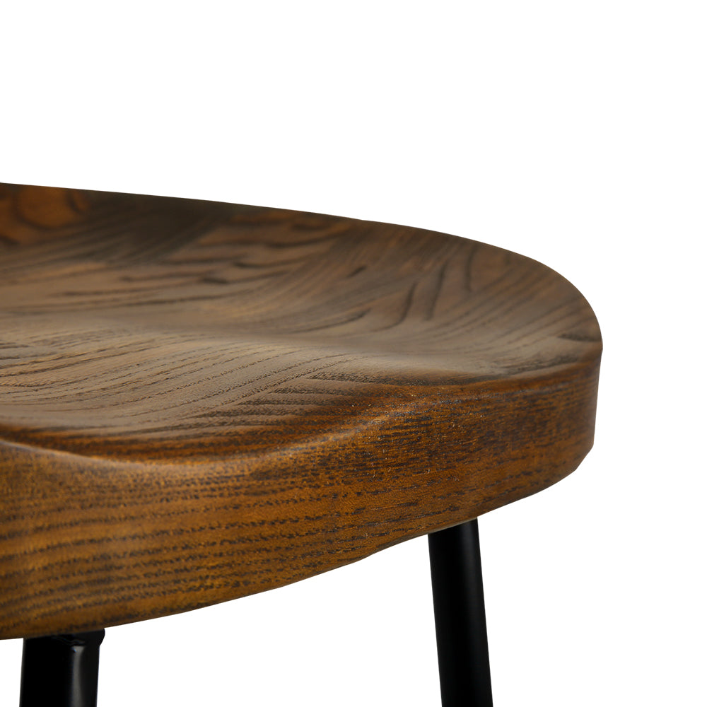 Artiss Set of 2 Wooden Backless Bar Stools - Black Artiss