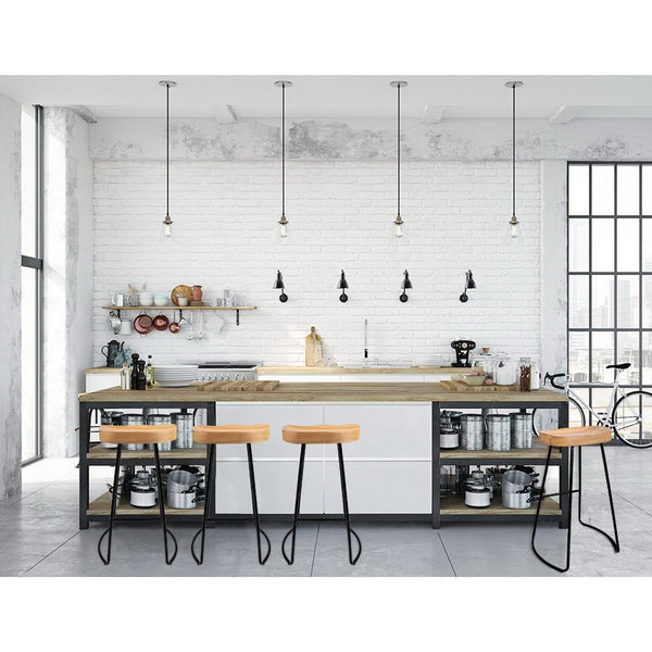 Artiss Set of 2 Wooden Backless Bar Stools - Natural freeshipping - Awezingly