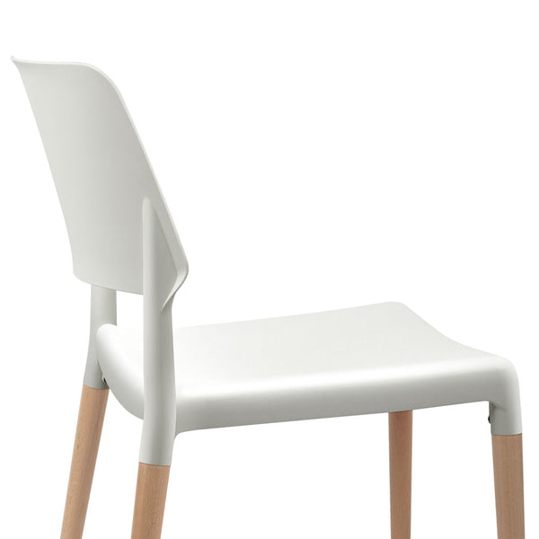 Artiss Set of 4 Wooden Stackable Dining Chairs - White freeshipping - Awezingly