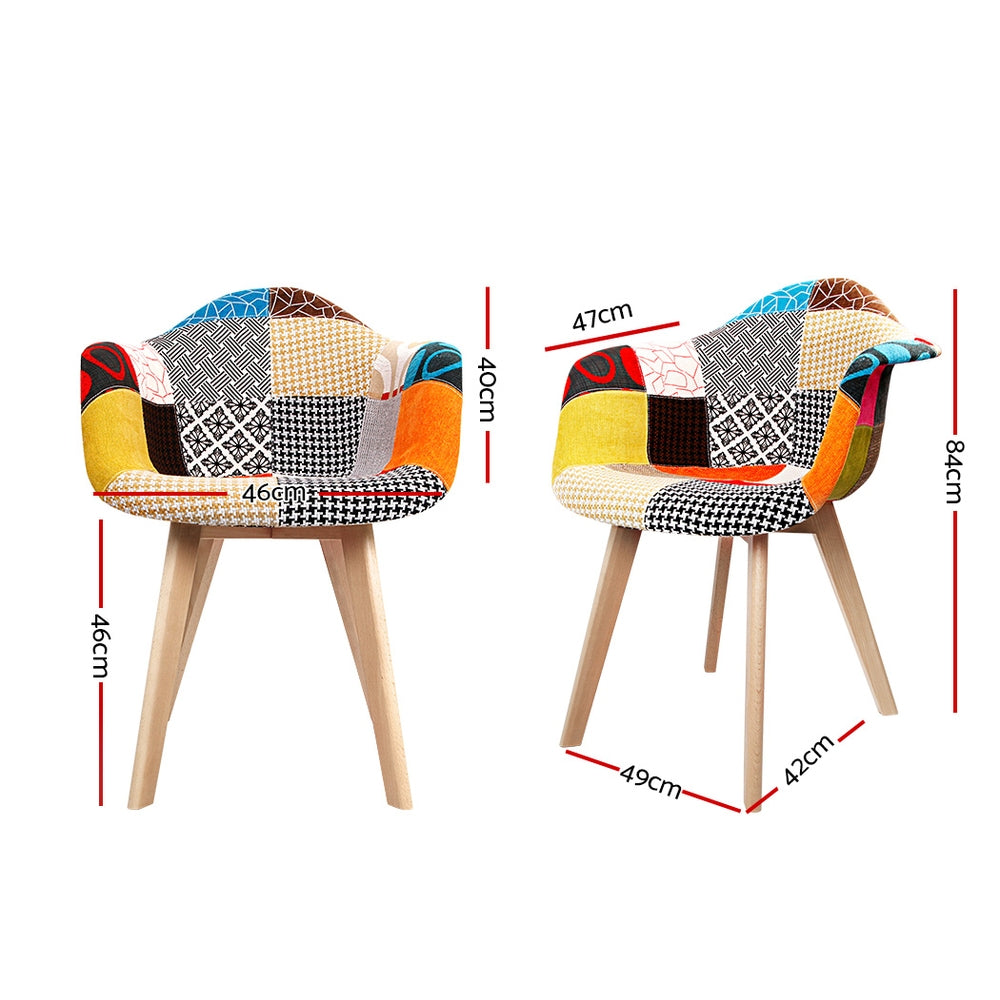 Artiss Set of 2 Fabric Dining Chairs freeshipping - Awezingly