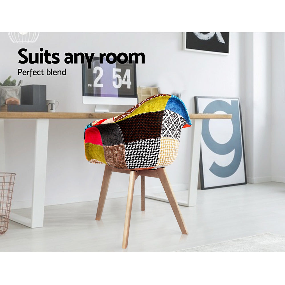 Artiss Set of 2 Fabric Dining Chairs freeshipping - Awezingly