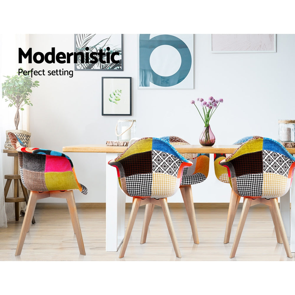 Artiss Set of 2 Fabric Dining Chairs freeshipping - Awezingly