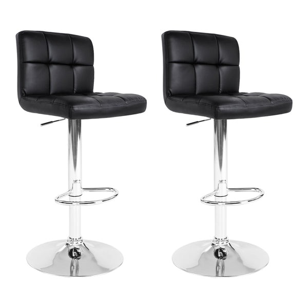 Artiss Set of 2 PU Leather Bar Stools - Black freeshipping - Awezingly