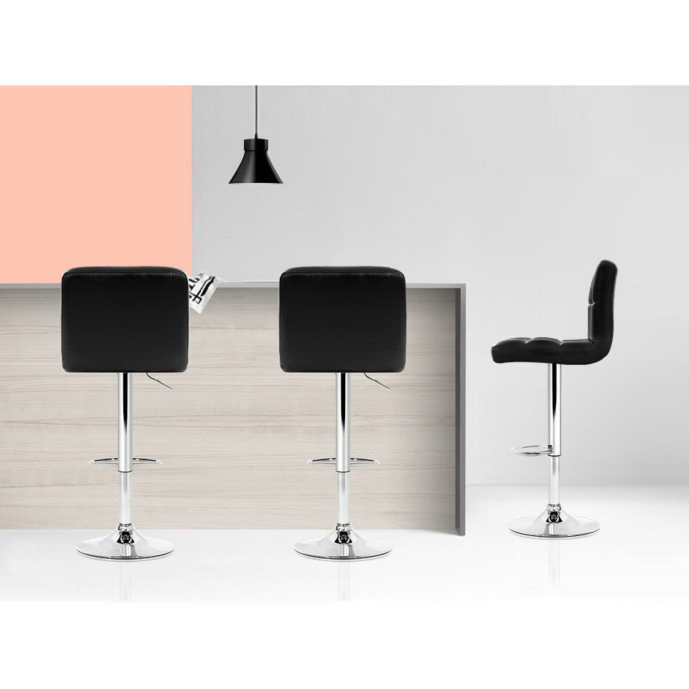 Artiss Set of 2 PU Leather Bar Stools - Black freeshipping - Awezingly