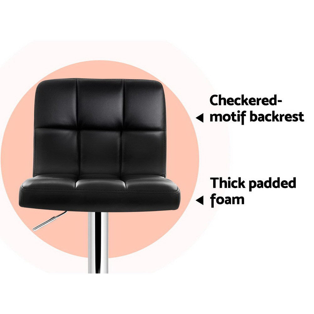 Artiss Set of 2 PU Leather Bar Stools - Black freeshipping - Awezingly
