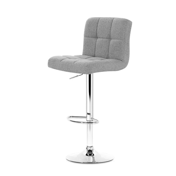 Artiss Set of 2 Fabric Bar Stools - Grey freeshipping - Awezingly