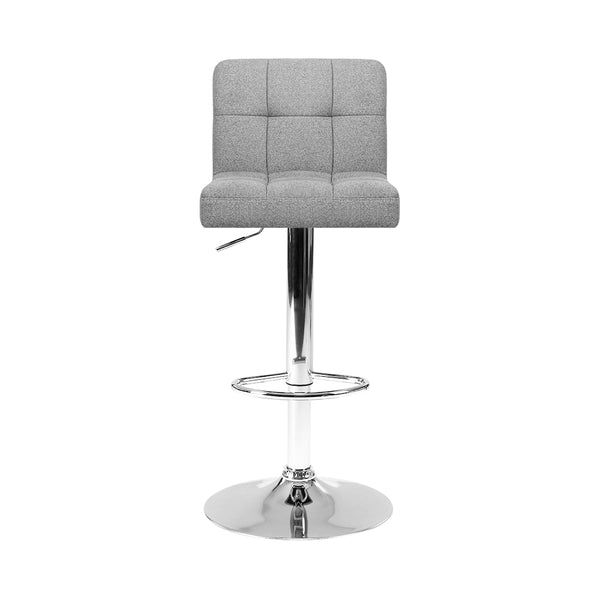 Artiss Set of 4 Fabric Swivel Bar Stools - Grey freeshipping - Awezingly