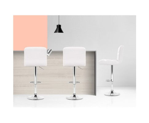 Artiss Set of 2 PU Leather Bar Stools - White freeshipping - Awezingly