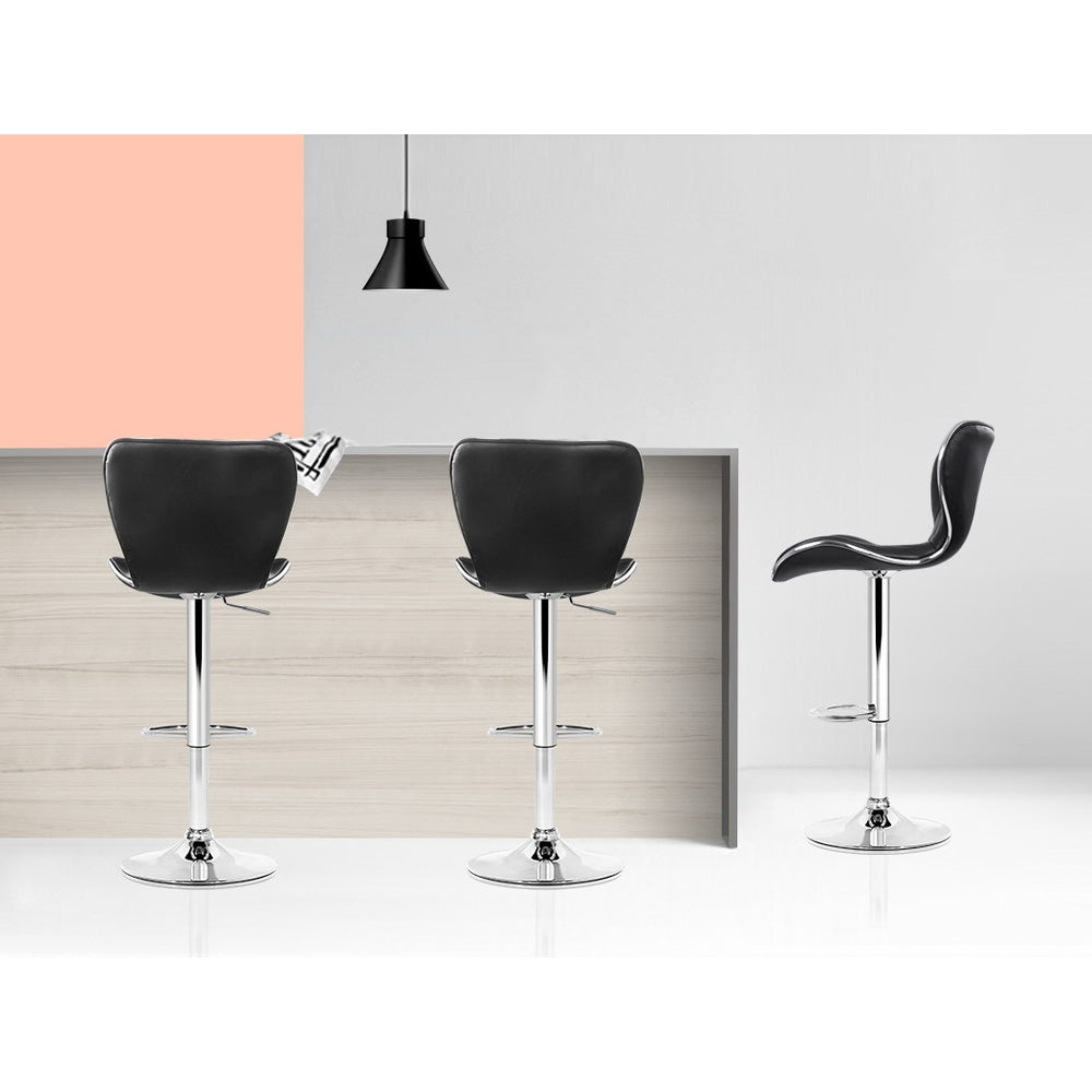 Artiss Set of 2 PU Leather Bar Stools - Black freeshipping - Awezingly