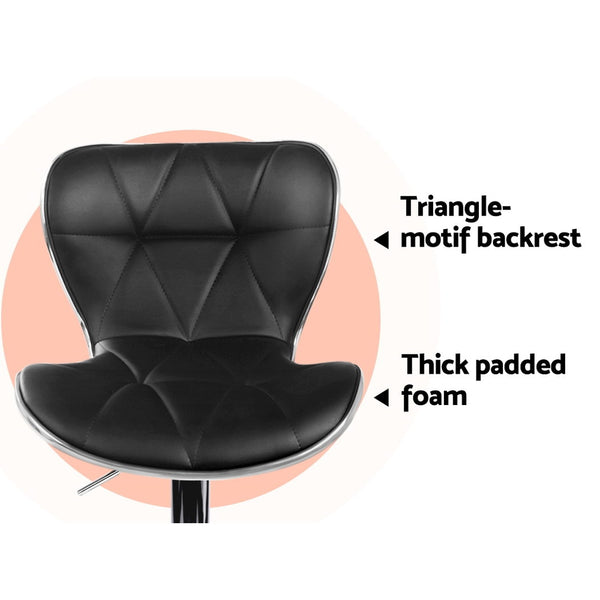 Artiss Set of 2 PU Leather Bar Stools - Black freeshipping - Awezingly