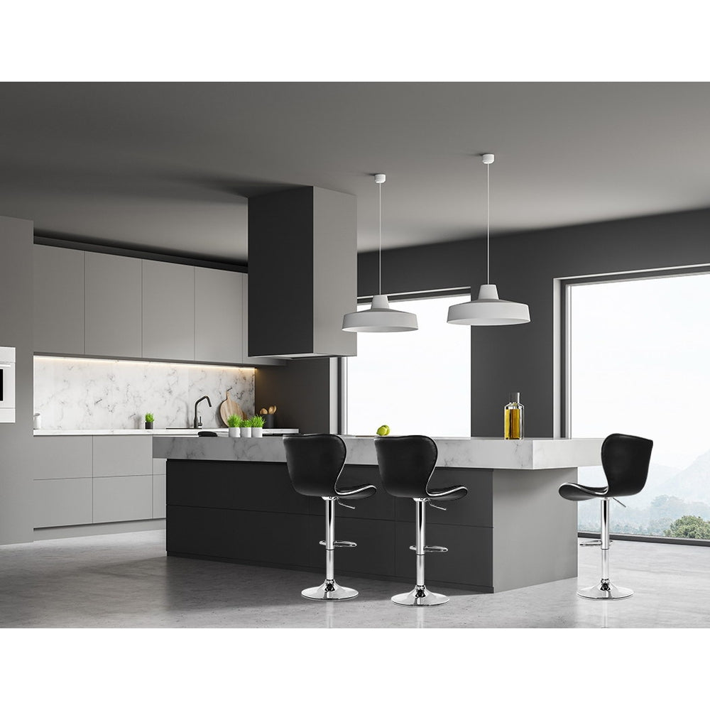 Artiss Set of 2 PU Leather Bar Stools - Black freeshipping - Awezingly