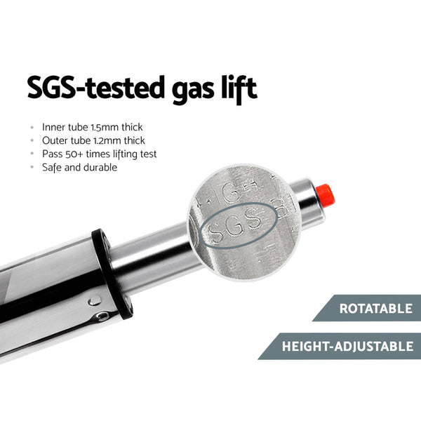 Artiss Set of 4 PU Leather Patterned Bar Stools - Black and Chrome freeshipping - Awezingly