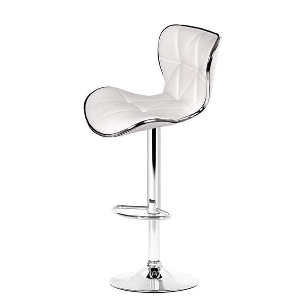 Artiss Set of 2 PU Leather Bar Stools - White freeshipping - Awezingly