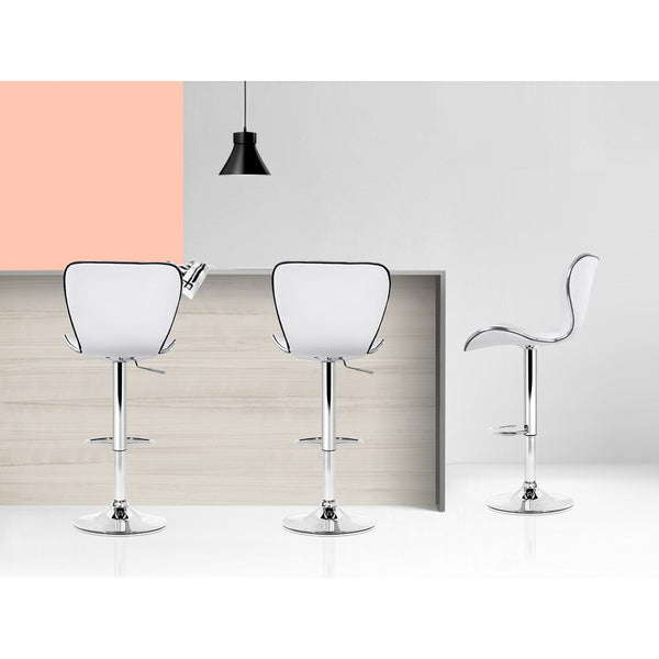 Artiss Set of 2 PU Leather Bar Stools - White freeshipping - Awezingly