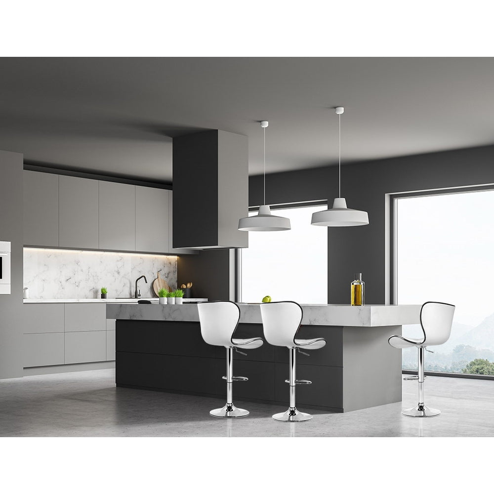 Artiss Set of 2 PU Leather Bar Stools - White freeshipping - Awezingly