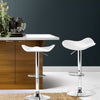Artiss 2x Gas Lift Bar Stools Leather Chrome White