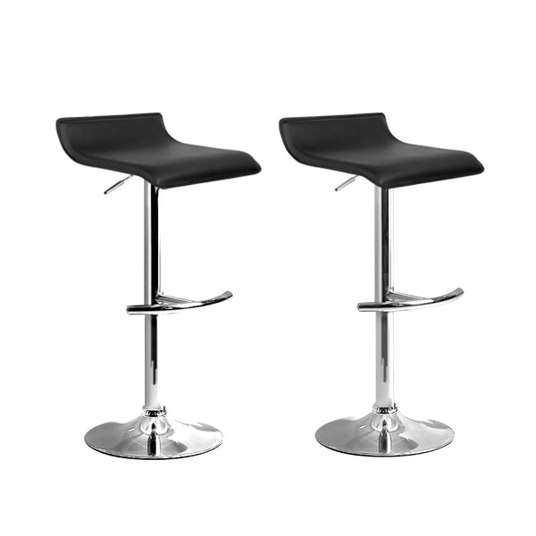 Artiss Set of 2 PU Leather Bar Stools - Black Artiss