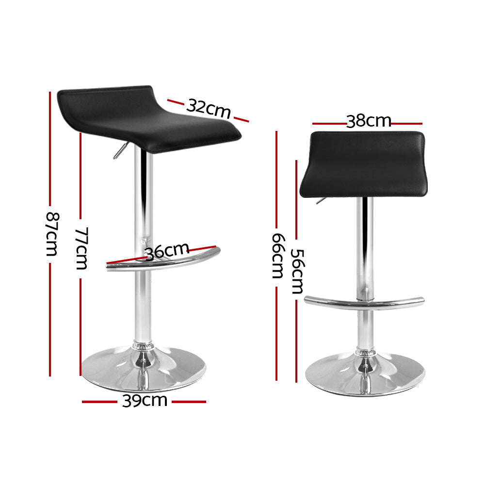 Artiss Set of 2 PU Leather Bar Stools - Black Artiss