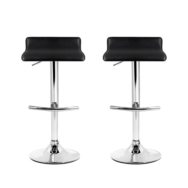 Artiss Set of 2 PU Leather Bar Stools - Black Artiss