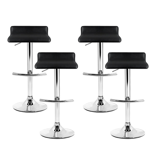 Artiss Set of 4 PU Leather Wave Style Bar Stools - Black Artiss