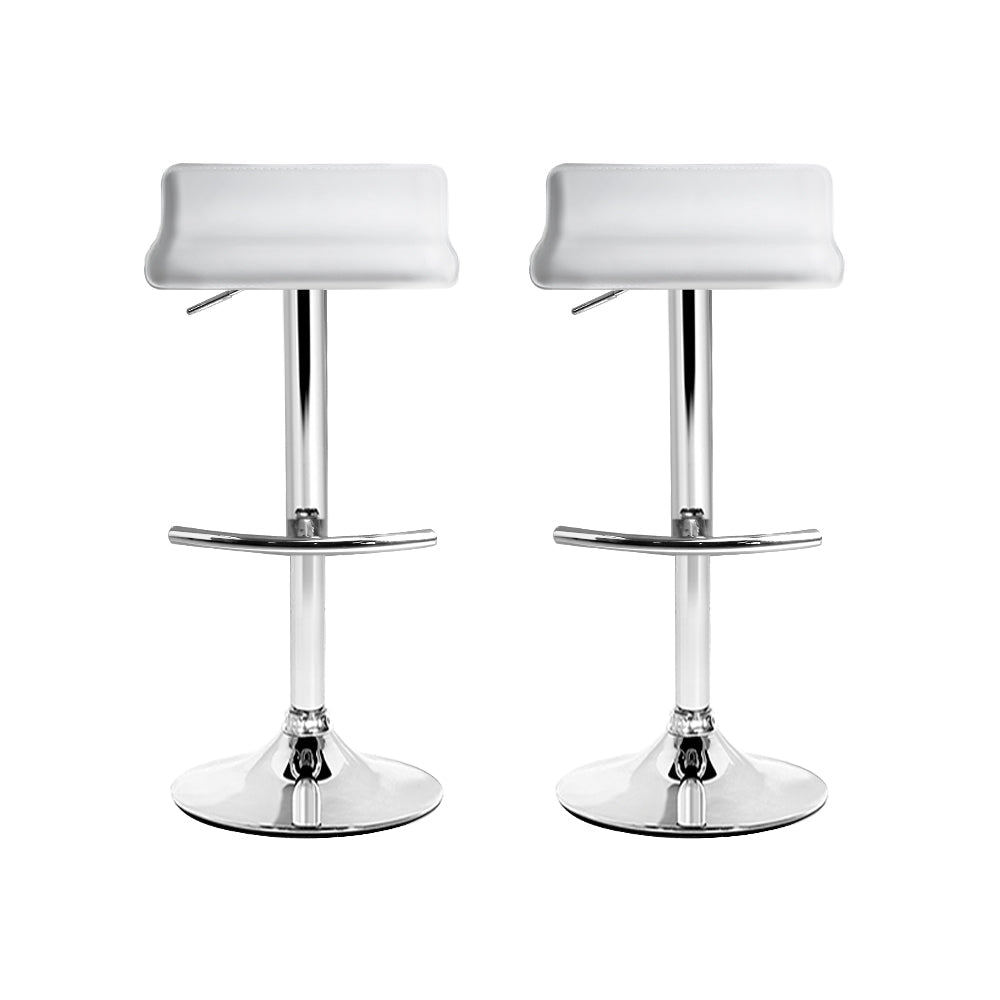 Artiss Set of 2 PU Leather Bar Stools - White Artiss