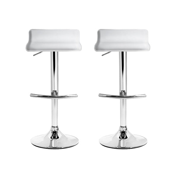 Artiss Set of 2 PU Leather Bar Stools - White Artiss
