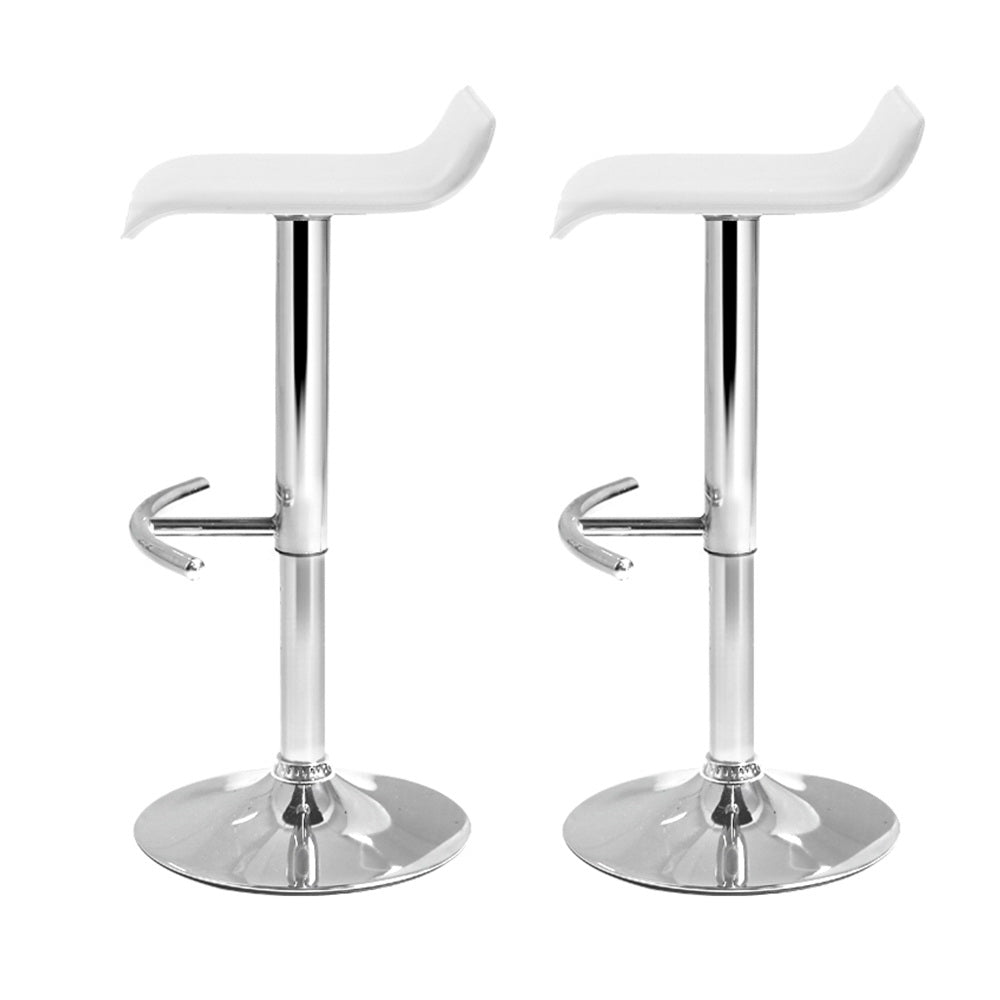 Artiss Set of 2 PU Leather Bar Stools - White Artiss