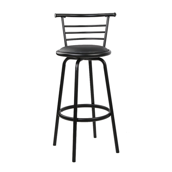 Artiss Set of 4 PU Leather Bar Stools - Black and Steel freeshipping - Awezingly