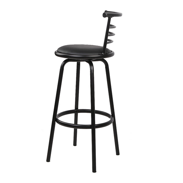 Artiss Set of 4 PU Leather Bar Stools - Black and Steel freeshipping - Awezingly
