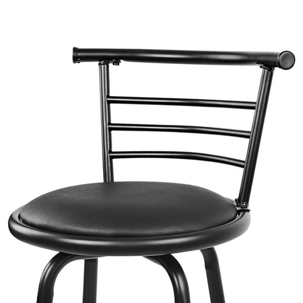 Artiss Set of 4 PU Leather Bar Stools - Black and Steel freeshipping - Awezingly
